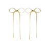 AMOR Yellow Gold Coloured Bow Drop Earrings