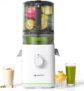 AMZCHEF Cold Press Juicer, Slow Masticating Juicer with 160mm Wide Feed Chute & 2.5L Large Hopper, 3-IN-1 Juicer Machines for Juice, Nut Milk and Sorbet, Quiet Motor, High Juice Yield, Easy to Clean