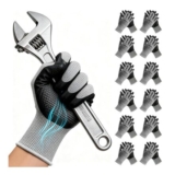 ANDANDA Mens Nitrile-Coated Work Gloves, 12-Pack, Size M, Black