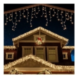 ANSIO Icicle Lights 500 LEDs 17.4m Warm White Indoor/Outdoor Mains-Powered