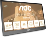 AOC 16T3EA – 16 inch Portable Monitor (1920×1080, USB-C port, multi-angle stand) Black-Gray