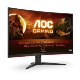 AOC Gaming C32G2ZE – 32 Inch FHD Curved Monitor, 240Hz, 1ms MPRT, VA AMD FreeSync Premium, Low Input Lag, 240Hz, 300 cd/m², HDMI/DP)