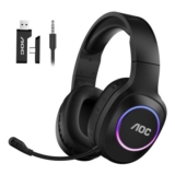 AOC Wireless Gaming Headset for PC/PS5/4/Switch, 2.4GHz/Bluetooth, Wired