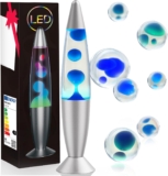 AONESY LED Liquid Motion Lamps 13.5Colour Changing Lamp White Liquid & Blue Wax Lamps for Adults Kids Gift for Christmas Birthday Mood Light for Bedroom Home Decor