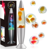 AONESY LED Liquid Motion Lamps 13.5Colour Changing Lamp White Liquid & Orange Wax Lamps for Adults Kids Gift for Christmas Birthday Mood Light for Bedroom Home Decor