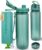 AOPREL Leakproof Water Bottle 1L/650ML with Time Marker, BPA-Free Tritan Suitable for Carbonated Drinks, Upgraded Seal, Fruit Infuser & Detachable Strap, Flip Top Drinking Bottle for Sport & Outdoor