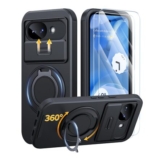 AOUIA Pixel 10a Case with 2 Screen Protectors, Black