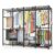 AQRA Metal Open Wardrobe, Heavy-Duty Rail, 4 Assembly Options, Black