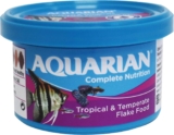 AQUARIAN Complete Nutrition, Aquarium Tropical & Temperate Fish Food Flakes, 50g Container