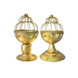 ARFUKA Gold Brass Star Candle Holders Pack of 2