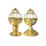 ARFUKA Gold Brass Star Candle Holders Pack of 2
