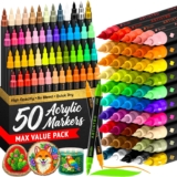 ARTISTRO 50 Acrylic Dual-Tip Glass Marker Pens for Wine Glasses