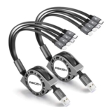 ASICEN Retractable USB Charging Cable, 4-in-1, 1.5m