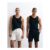 ASOS DESIGN 2 Pack Slim Linen Blend Shorts in mid Length in Black and Stone