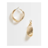 ASOS DESIGN Hoop Earrings with Twisted Detail in Gold Tone