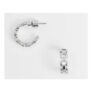 ASOS DESIGN Mini Everyday Hoops with Chain Design in Silver Tone