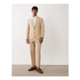 ASOS DESIGN Slim Fit Suit in Stone Slub Texture