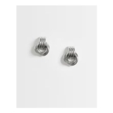 ASOS DESIGN Stud Door-Knocker Earrings in Silver Tone