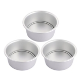 ASelected 3-Piece 6-Inch Aluminum Non-Stick Cake Tin with Removable Bottom