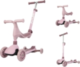 ATOM 4-in-1 Evolve Scooter for Kids From Bobble Bike to Parent Handle Ride-On to Tilt-to-Steer Move N Groove Scooter to Mini Cruiser Adjustable Handle & Seat Height Available in Pink or Blue 2