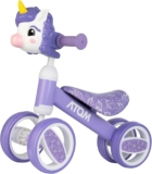 ATOM Childrens Bobble Bike My First Toddler Training Bicycle Lightweight Kids Balance, Walking & Training Ride-On TPE Handles & 6 EVA Wheels Suitable for Ages 1