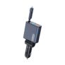 ATSHARK 3-Port 160W (100W30W30W) Car Charger Fast Charging, Ultra Mini Retractable 2.95ft USB-C Cord – PPS, PD3.0, QC5.0