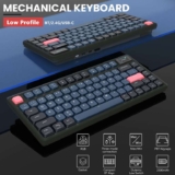 ATTACK SHARK AK832 PRO Low Profile (red switch) Mechanical Keyboard, Ultra-Thin RGB Wireless 75% Gasket Gaming Keyboard with LED Screen
