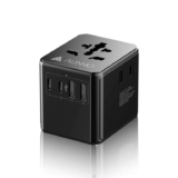 AUNNO Universal Travel Adapter, with 2 USB C and 2 USB Ports, Built in UK, EU, AU, US plug