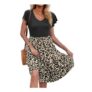 AUSELILY Women Leopard Print Pocket Midi Dress UK 2XL