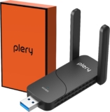 AXE5400 WiFi 6E USB WiFi Dongle for PC, USB 3.0 WiFi Adapter with 2 Antennas Tri-Band 6/5/2.4G, MU-MIMO,OFDMA, Fast Speed Wireless Network for Windows 11/10 Gaming Streaming, Easy Setup