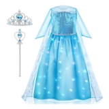 AYBUY Light-up Blue LED Princess Costume with Wand Crown