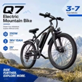 Aairsk Q7 Electric Bike, 250W Motor, Shimano 7-Speed Gears, 36V 10Ah Removable Battery Urlife Cycling C Store
