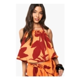 Abstract Floral Halterneck Crop