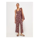 Abstract Tie Dye Shirred Jumpsuit