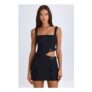Acadia Belted Cut-out Mini Dress in Black
