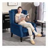 Accent Armchair Home Furniture Retro Tufted Club Fabric Blue