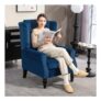Accent Armchair Home Furniture Retro Tufted Club Fabric Blue