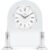 Acctim Bewdley Mantel Clock Quartz Polished Metal & Glass Luminous Hands Floating Effect Silver/White