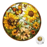 Acrylic Stained-Glass Garden Suncatchers with Chain, Weather-Resistant