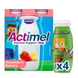 Actimel Kids Strawberry Banana Yoghurt Drink Lunchbox Snack 4x100g