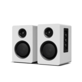 Active Bookshelf Speakers, 60W, Bluetooth 5.3, USB-C, AUX/RCA, White