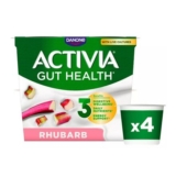 Activia Rhubarb Gut Health Fruit Yoghurt Multipack 4 X 115g
