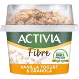 Activia Vanilla Yoghurt & Honey Granola Breakfast Topper with Spoon 165g – 4 for £3