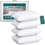 Adam Home Pillows 4 Pack Hotel Quality Side Sleeper Bounce Back Bed Pillow Hypoallergenic & Anti Dust Mite Resistant Premium Filled Hotel Pillows Pack of 4