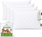 Adam Home Quilted Pillow Protectors 4 Pack (50 x 75 CM) – Soft Poly Cotton Zippered Pillow Cases Durable, Breathable & Comfortable.