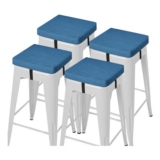 AddGrace Anti-Slip Bar-Stool Cushions, 30x30x5cm, Blue, Set of 4