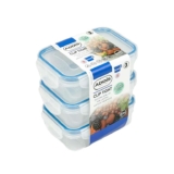 Addis Clip Tight Food Storage Containers 240 ml Rectangle Pack Of 3 Airtight Containers