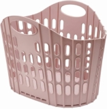 Addis Fold Flat Collapsible Laundry Basket 38L Washing Basket, Pink