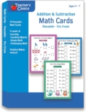 Addition & Subtraction Math Cards for Ages 4 to 7, Reusable Dry Erase Cards Build math confidence with reusable dry erase cards that make addition and subtraction fun for ages 47