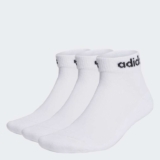Adidas Unisex Linear Ankle Cushioned Socks 3 Pairs White UK sizes 6.5 – 8